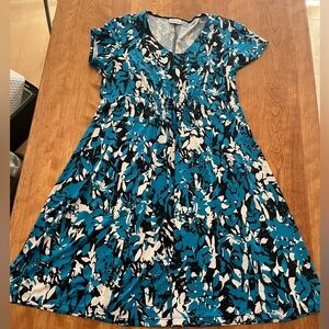 Kim Rogers Petite floral blue Dress